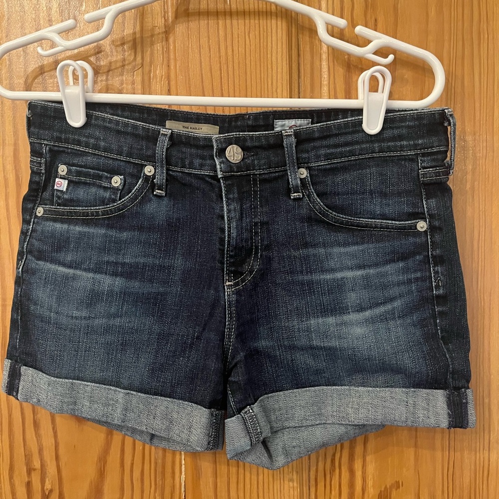 AG Adriano Goldschmied Dark Blue Jean Shorts